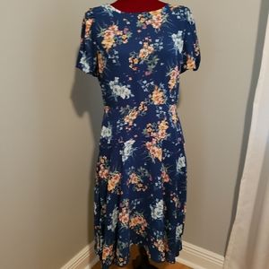 Loft floral blue midi dress